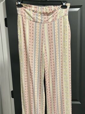 Sanctuary Pink and Cream Striped Wide-Leg Pants